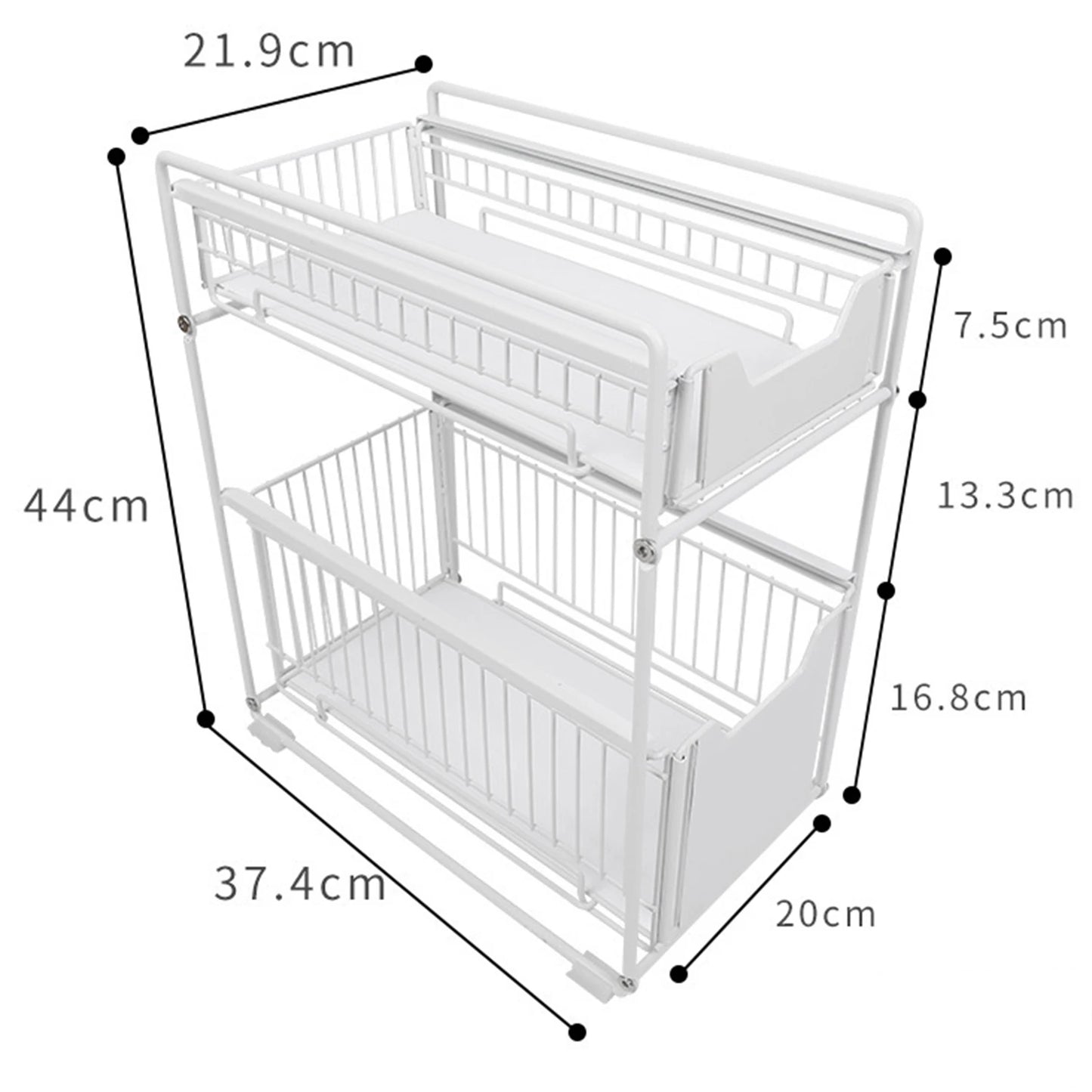 Pull Out Cabinet Organizer Carbon Steel Heavy Duty Slide Out Pantry Shelves