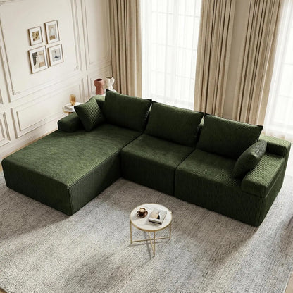 108" L-Shaped Boneless Cloud Sofa