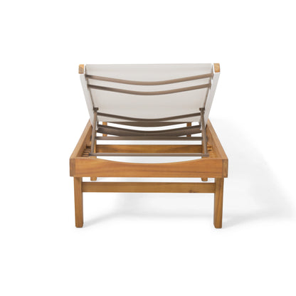 Outdoor Flat Chaise Lounge Chair With Adjustable Backrest Poolside Lounger Patio Furniture