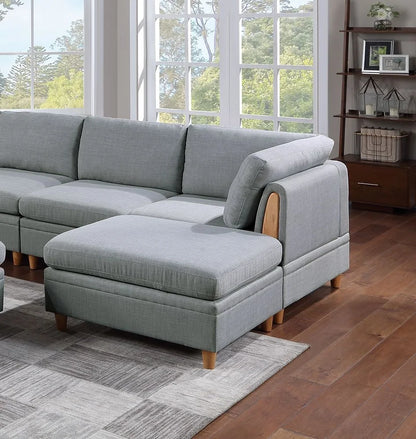 8pc Sectional Sofa Set Light Grey