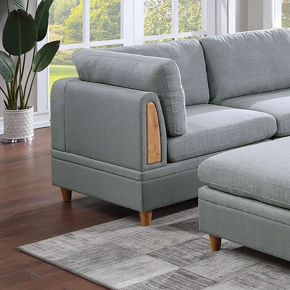 8pc Sectional Sofa Set Light Grey