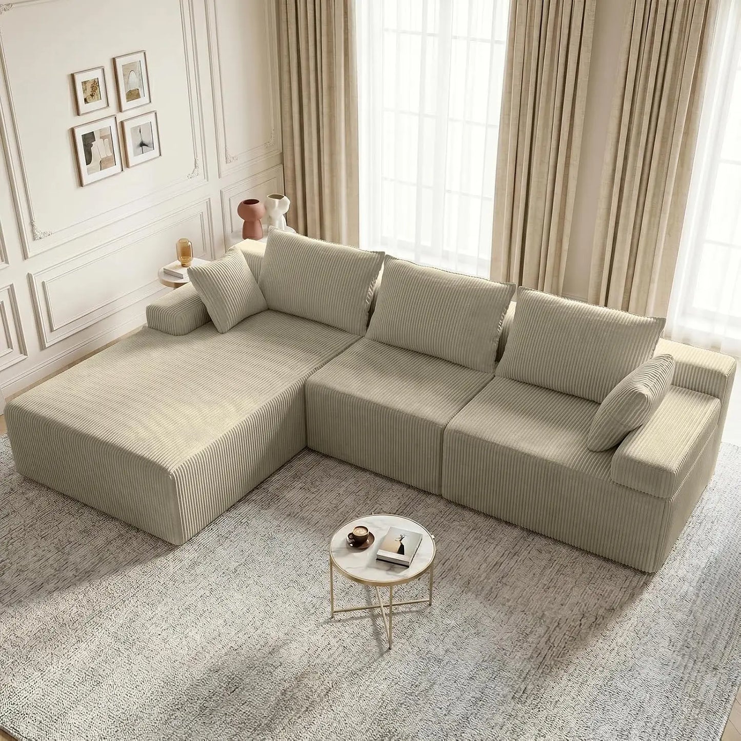 108" L-Shaped Boneless Cloud Sofa