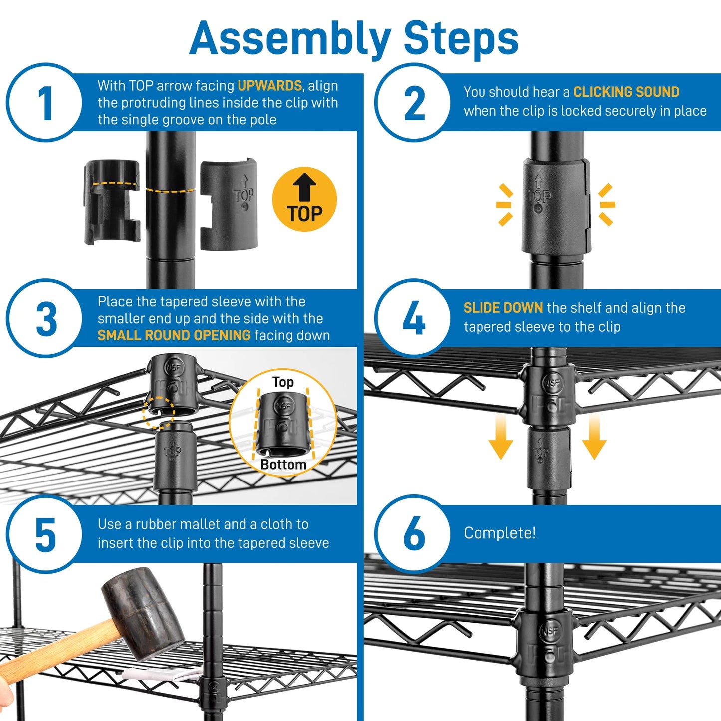 Adjustable Storage Shelves 5 Tier Metal Shelving for Storage Heavy Duty Garage Shelf Pantry Shelves Kitchen Shelving