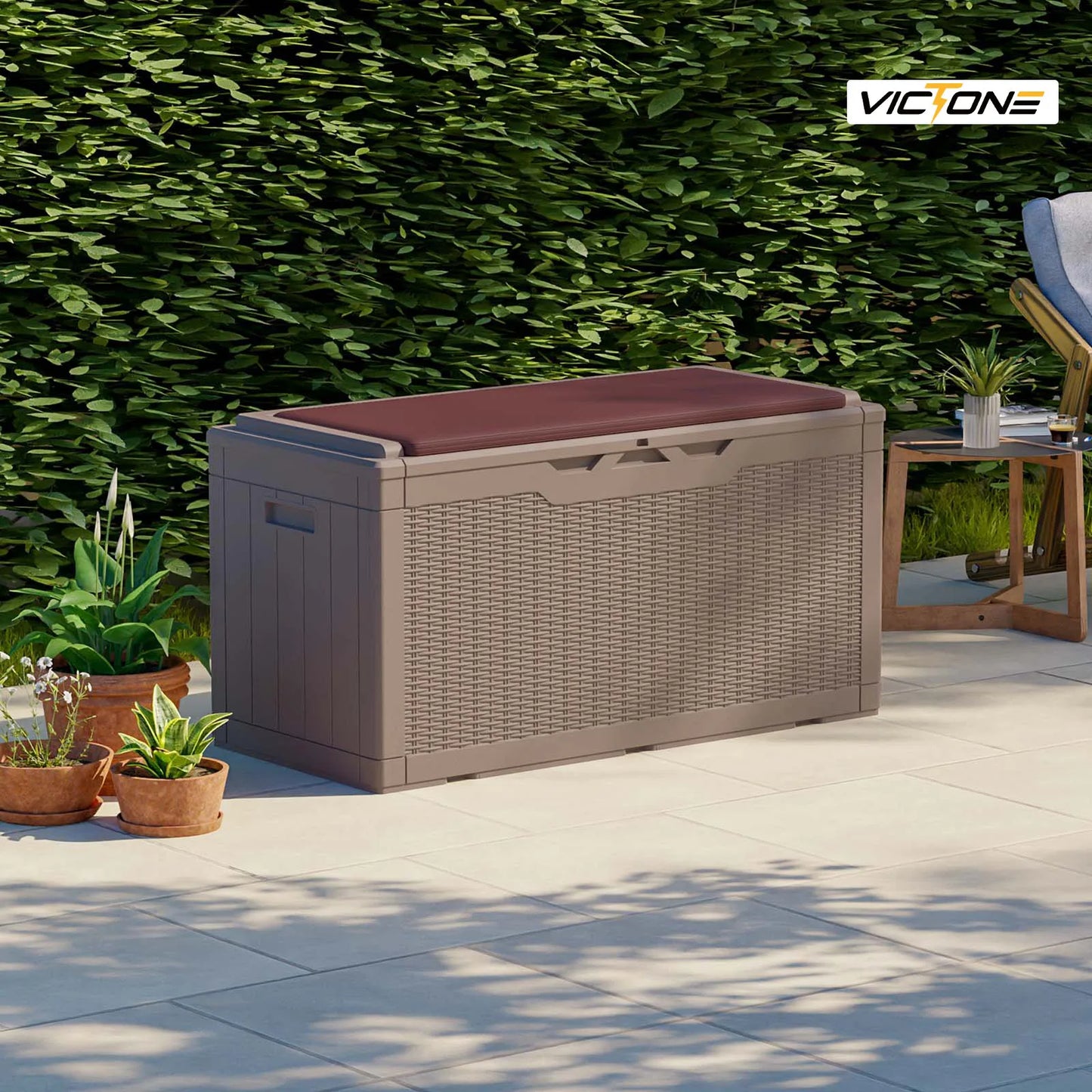 Large 100 Gallon Deck Box With Cushion