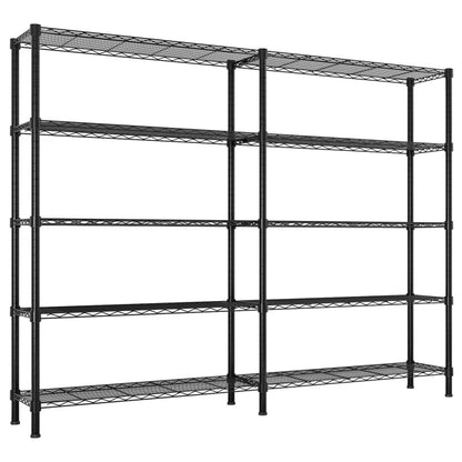 Adjustable Storage Shelves 5 Tier Metal Shelving for Storage Heavy Duty Garage Shelf Pantry Shelves Kitchen Shelving