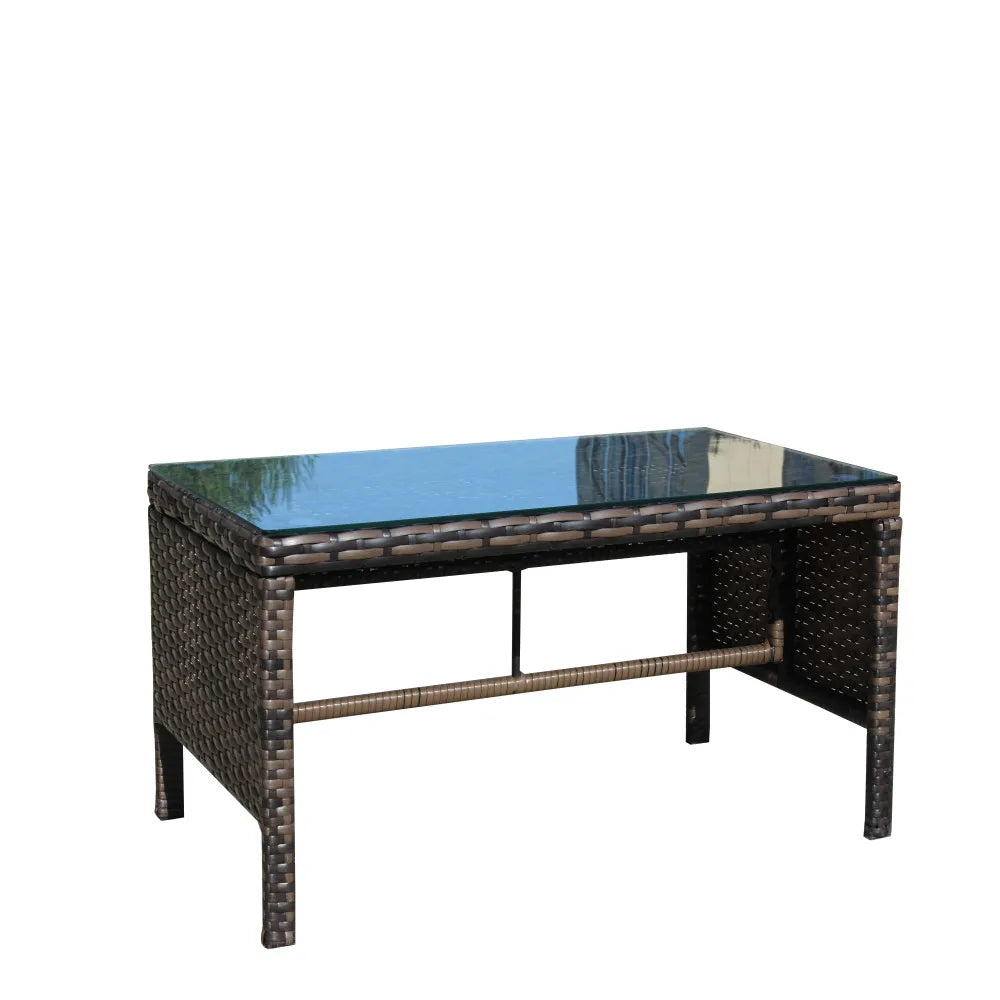 Outdoor patio Furniture Coffee 
Table with clear tempered glass