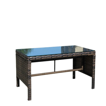 Outdoor patio Furniture Coffee 
Table with clear tempered glass