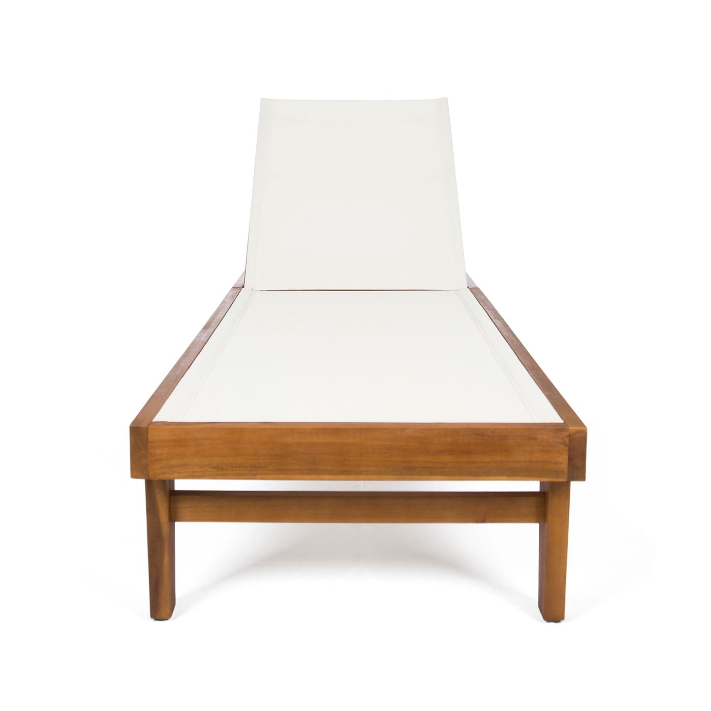 Outdoor Flat Chaise Lounge Chair With Adjustable Backrest Poolside Lounger Patio Furniture
