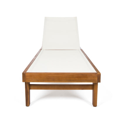 Outdoor Flat Chaise Lounge Chair With Adjustable Backrest Poolside Lounger Patio Furniture