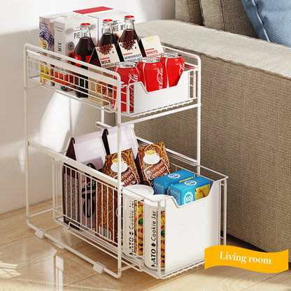 Pull Out Cabinet Organizer Carbon Steel Heavy Duty Slide Out Pantry Shelves