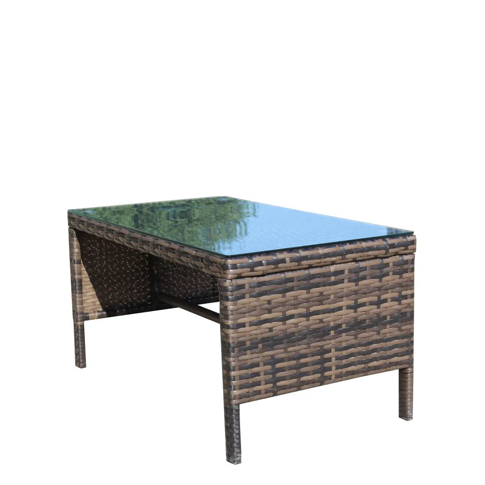 Outdoor patio Furniture Coffee 
Table with clear tempered glass