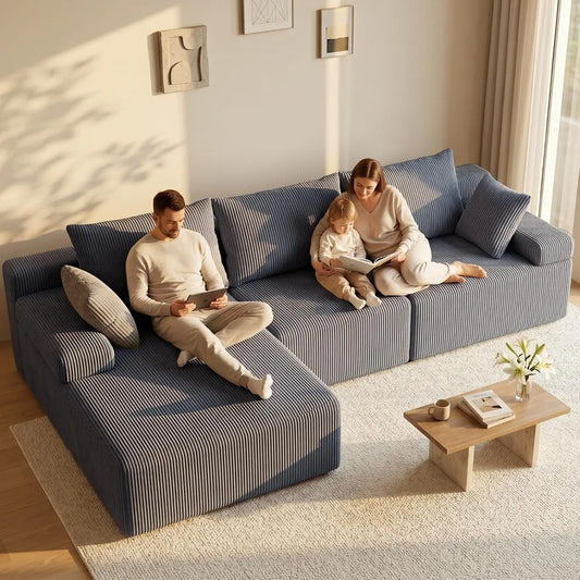 108" L-Shaped Boneless Cloud Sofa