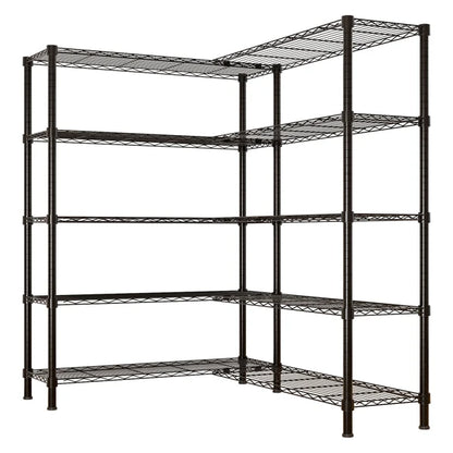Adjustable Storage Shelves 5 Tier Metal Shelving for Storage Heavy Duty Garage Shelf Pantry Shelves Kitchen Shelving