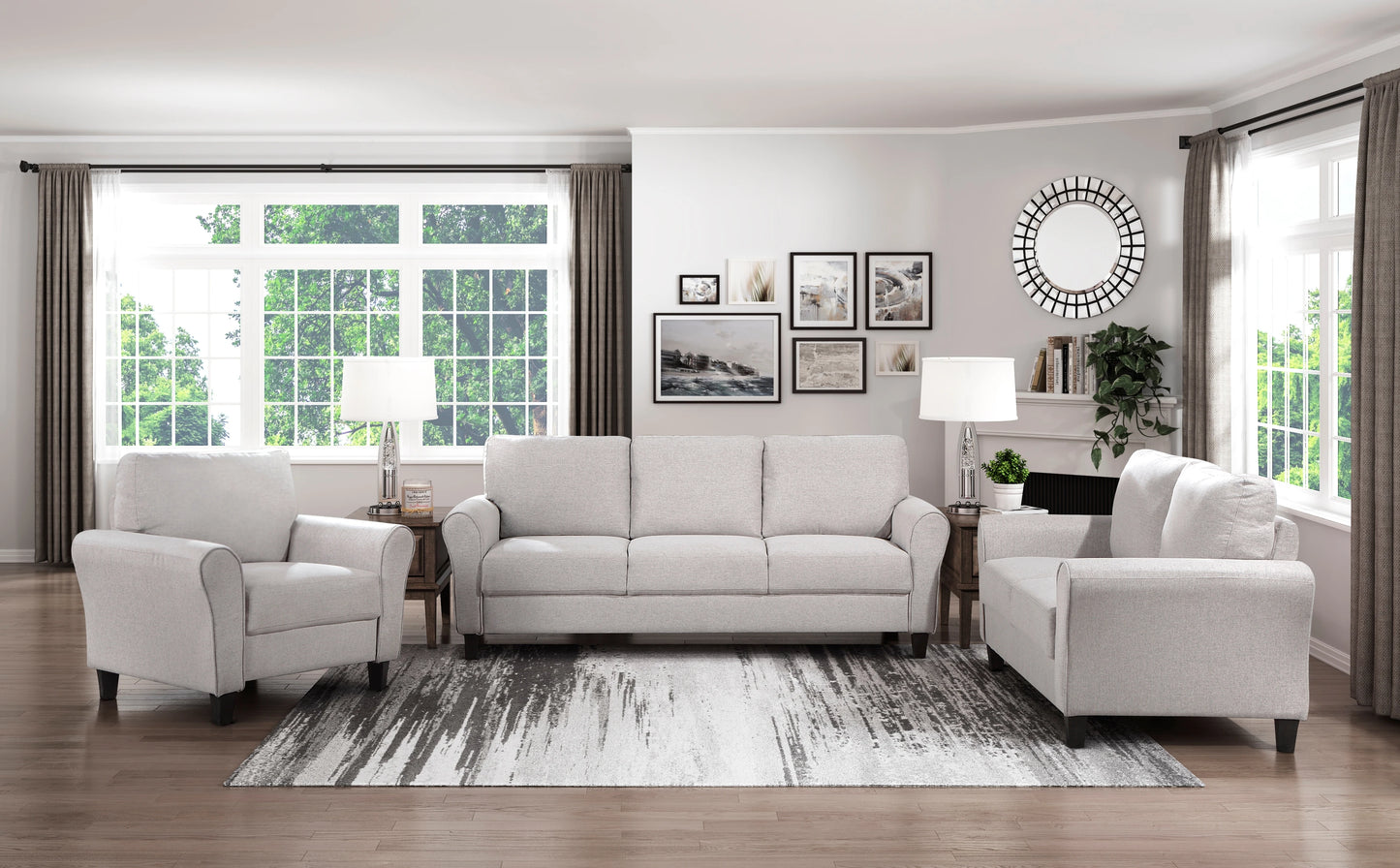 Modern Transitional Sand Hued 1pc Sofa