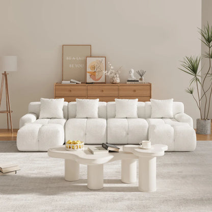 135.4" 6-Piece U-Shaped Sleeper Modular Sectional Sofa Bed Chaise, Oversized 4-Seater