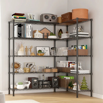 Adjustable Storage Shelves 5 Tier Metal Shelving for Storage Heavy Duty Garage Shelf Pantry Shelves Kitchen Shelving