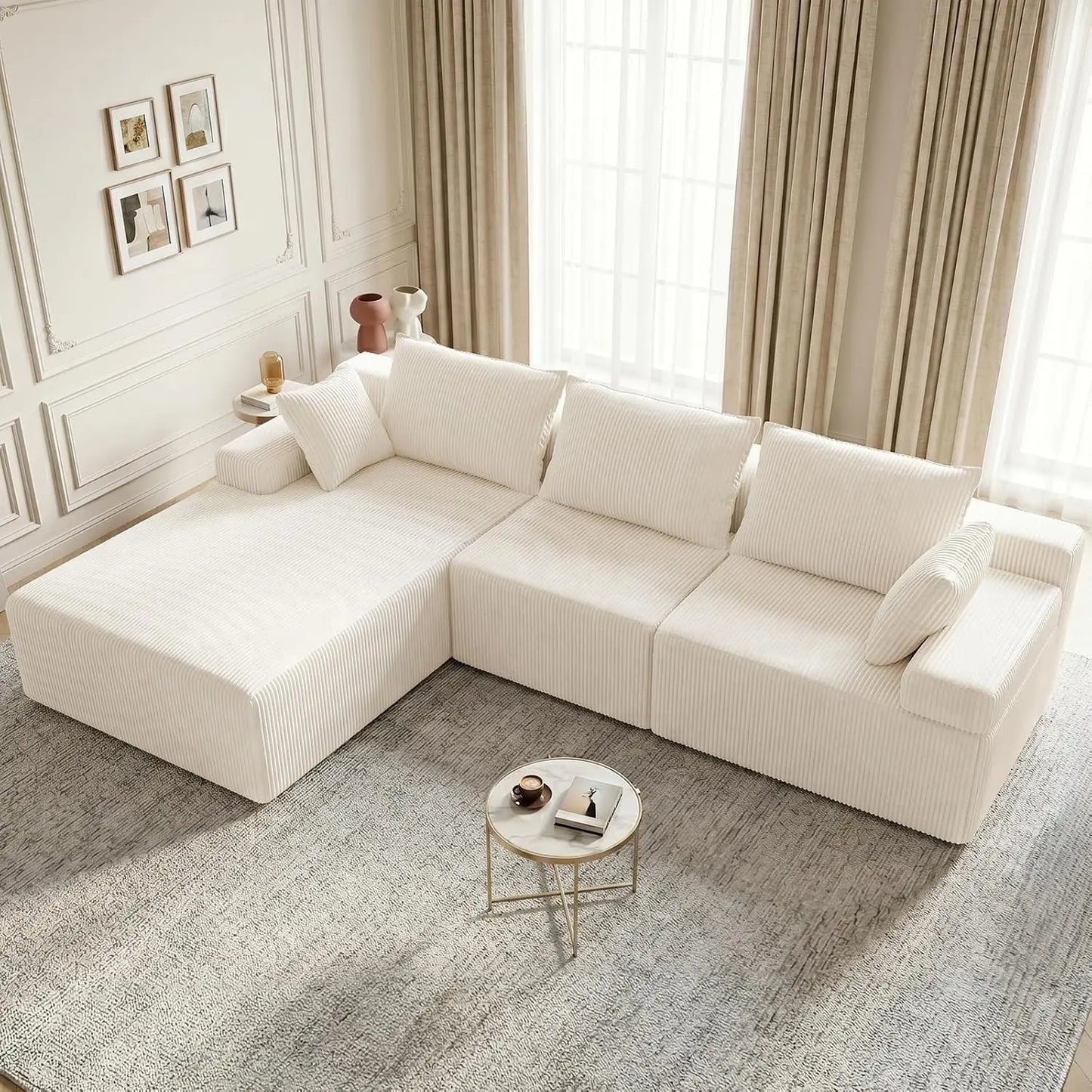 108" L-Shaped Boneless Cloud Sofa