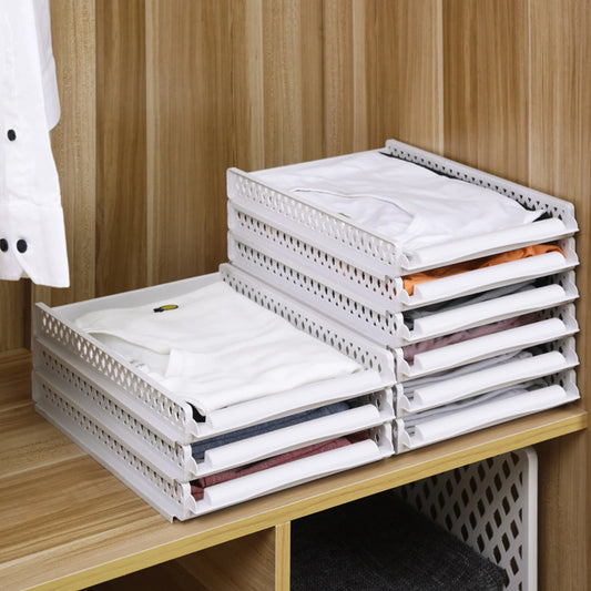 Bedroom Storage Shelves Wardrobe Closet Layered Partitions Stackable Storage Box