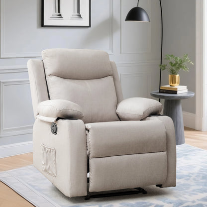 Korser Small Recliners for Small Spaces, Reclining Manual Chair with Cup Holders and Side Pockets  for Living Room, Bedroom