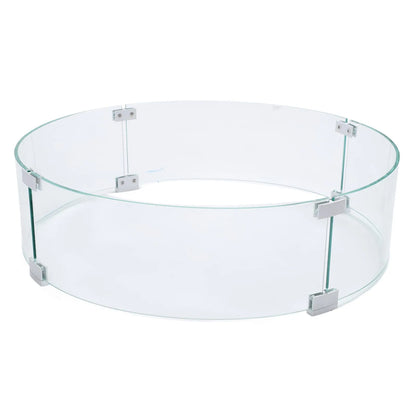 Tempered Glass Windscreen Round Fire Pit Wind Guard