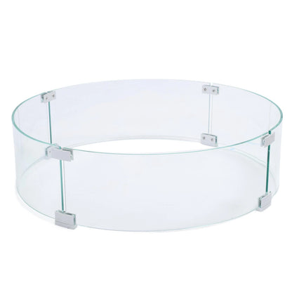 Tempered Glass Windscreen Round Fire Pit Wind Guard
