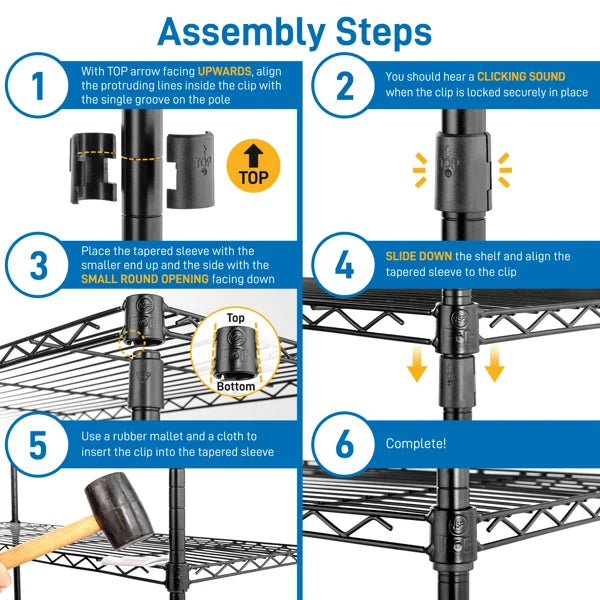 Adjustable Storage Shelves 5 Tier Metal Shelving for Storage Heavy Duty Garage Shelf Pantry Shelves Kitchen Shelving