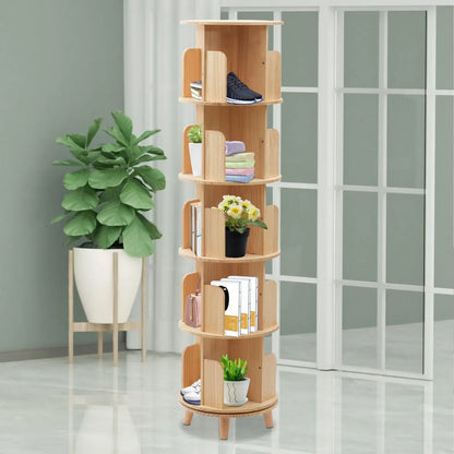 360 Rotating 5 Layers Bookshelf Storage Display Rack