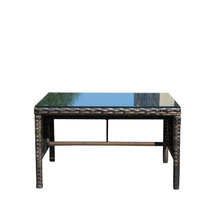 Outdoor patio Furniture Coffee 
Table with clear tempered glass