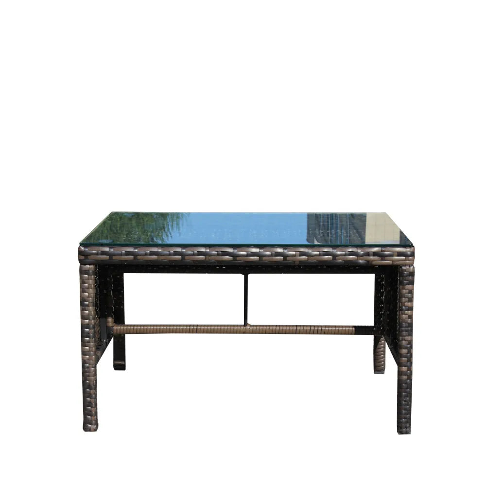 Outdoor patio Furniture Coffee 
Table with clear tempered glass