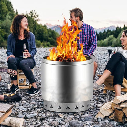 Fire Pit Stand for Solo Stove Bonfire & Other 19.5" Firepit, 304 Stainless Steel Heavy Duty Fire Pit Accessory Outdoor Fireplace