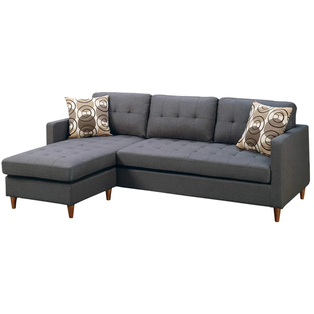 Blue Grey Reversible Sectional Sofa