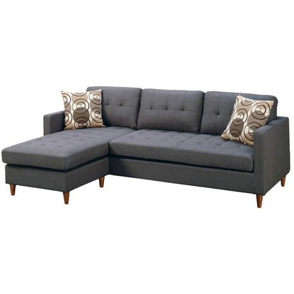 Blue Grey Reversible Sectional Sofa
