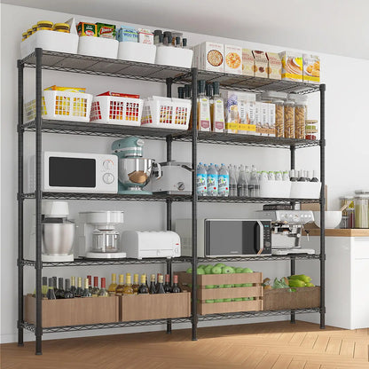 Adjustable Storage Shelves 5 Tier Metal Shelving for Storage Heavy Duty Garage Shelf Pantry Shelves Kitchen Shelving