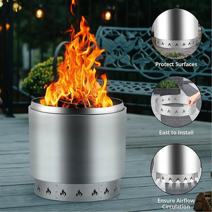 Fire Pit Stand for Solo Stove Bonfire & Other 19.5" Firepit, 304 Stainless Steel Heavy Duty Fire Pit Accessory Outdoor Fireplace