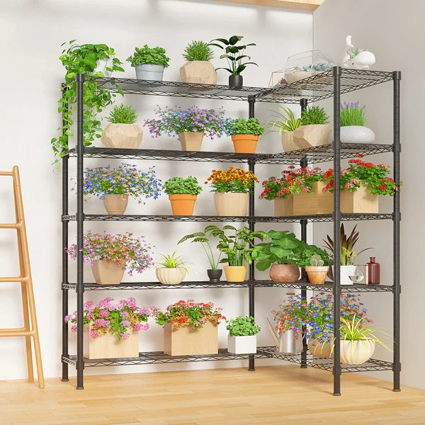 Adjustable Storage Shelves 5 Tier Metal Shelving for Storage Heavy Duty Garage Shelf Pantry Shelves Kitchen Shelving
