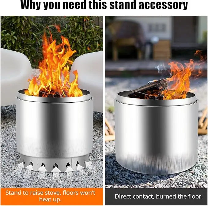 Fire Pit Stand for Solo Stove Bonfire & Other 19.5" Firepit, 304 Stainless Steel Heavy Duty Fire Pit Accessory Outdoor Fireplace
