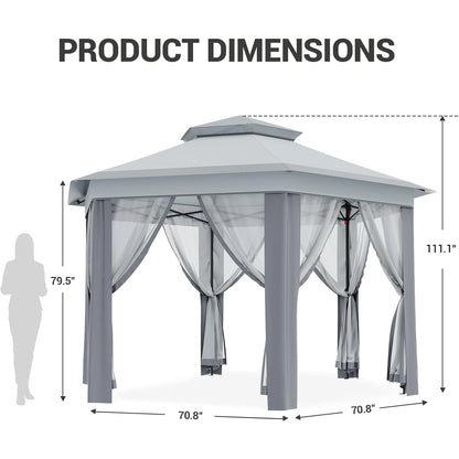 79.5" Foldable Gazebo Tent
Outdoor Canopy Tent With Mosquito Netting