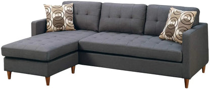 Blue Grey Reversible Sectional Sofa