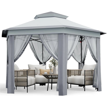 79.5" Foldable Gazebo Tent
Outdoor Canopy Tent With Mosquito Netting